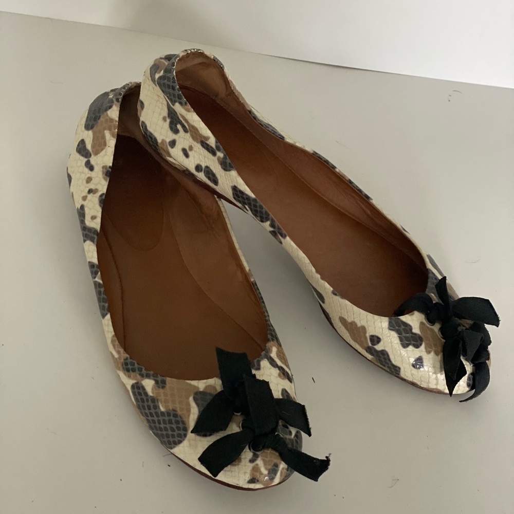 Leopard Ballet Flats with Bow Detail
